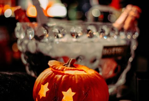 Halloween Pumpkin on Bar Top